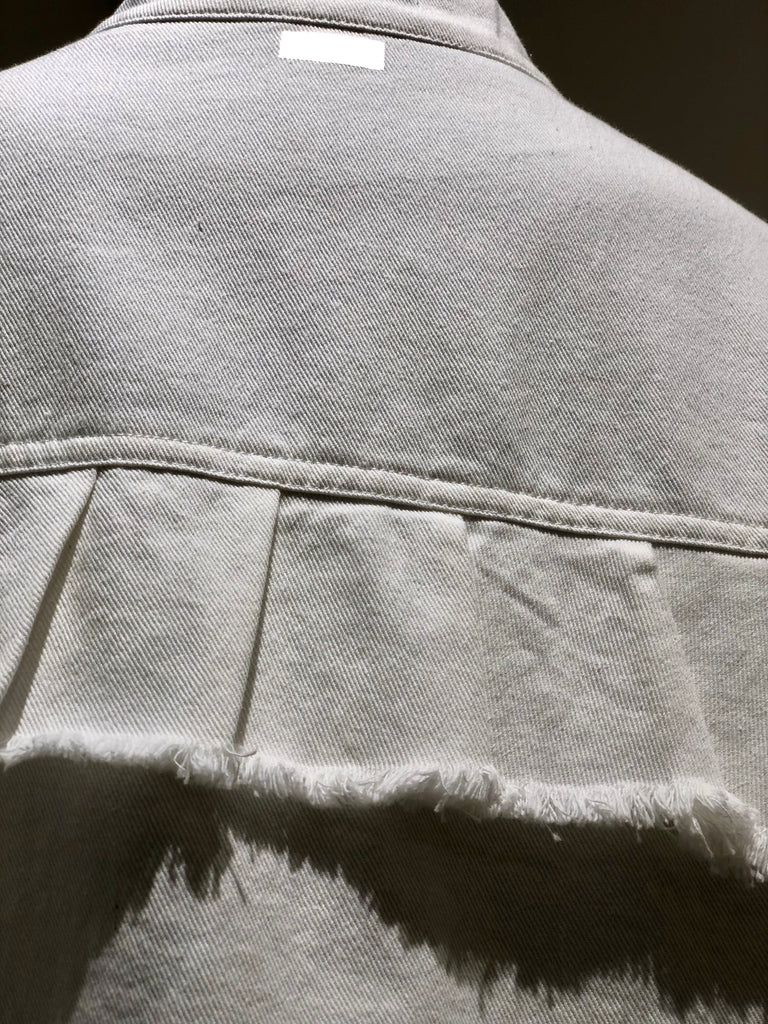 Oversized Ruffle Denim Jacket