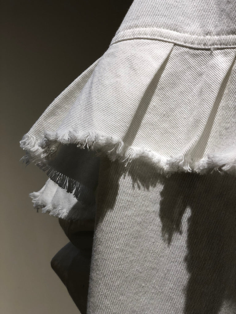 Oversized Ruffle Denim Jacket