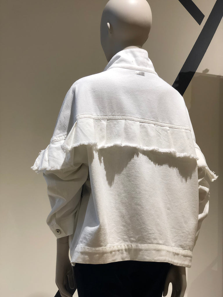 Oversized Ruffle Denim Jacket