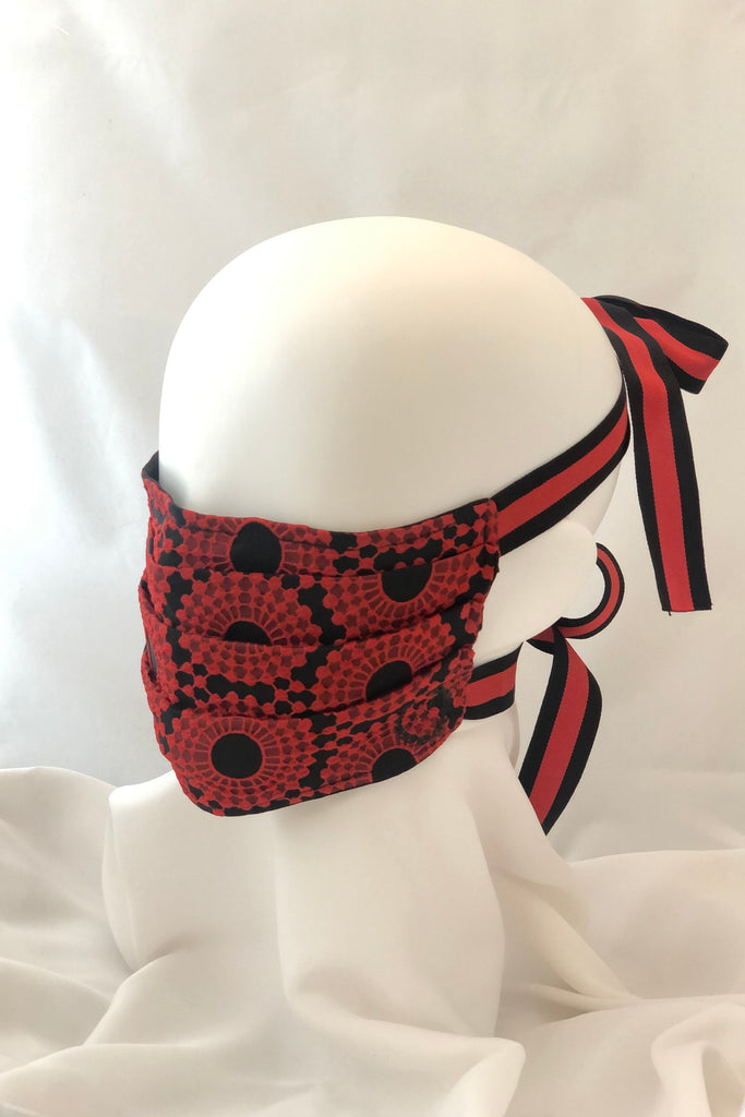 Face Mask with Nose Wire and Ribbon Ties