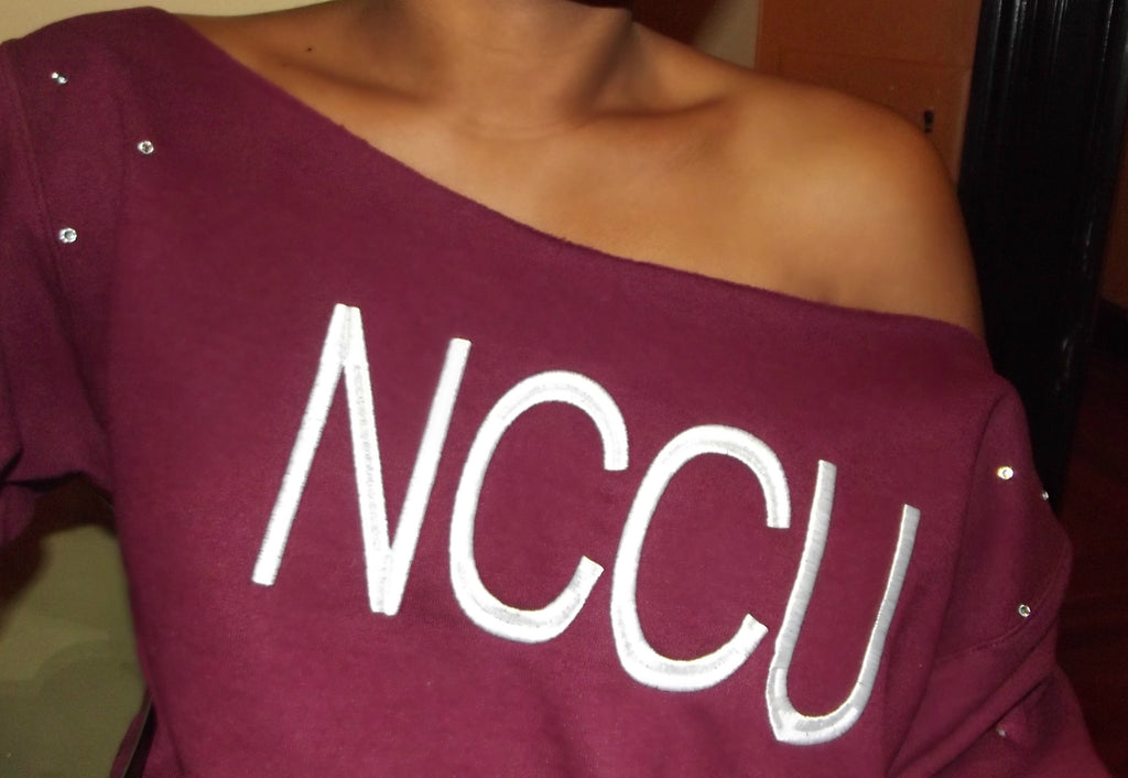 Women's Game Day Off the Shoulder Crystal Embellished Sweatshirt - Shop Clothes For Women and Kids | Ennyluap