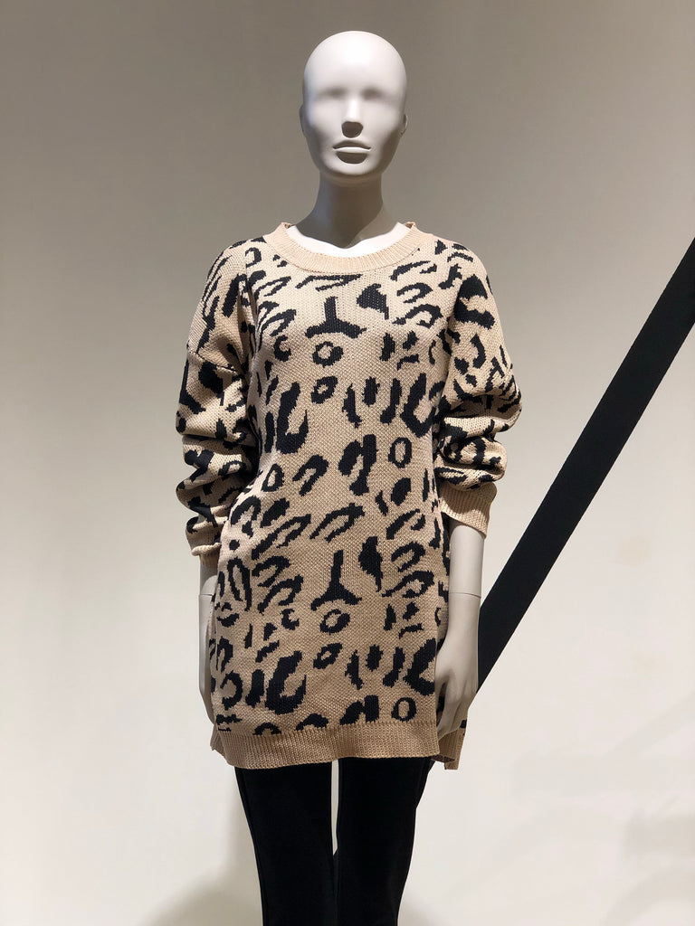 Digital Zoo Tunic Leopard Sweater